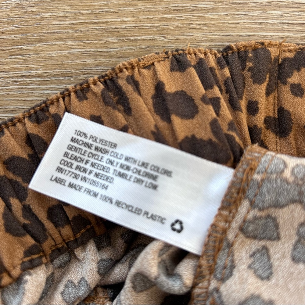 A New Day leopard print tie waist paper‎ bag pocket shorts Bow Belt Small NEW - Picture 9 of 9